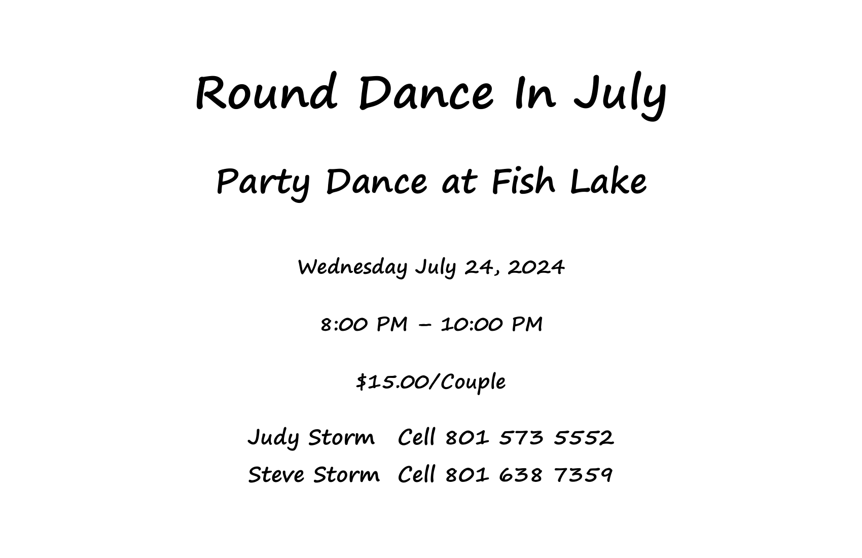 Round Dance Party at Fish Lake