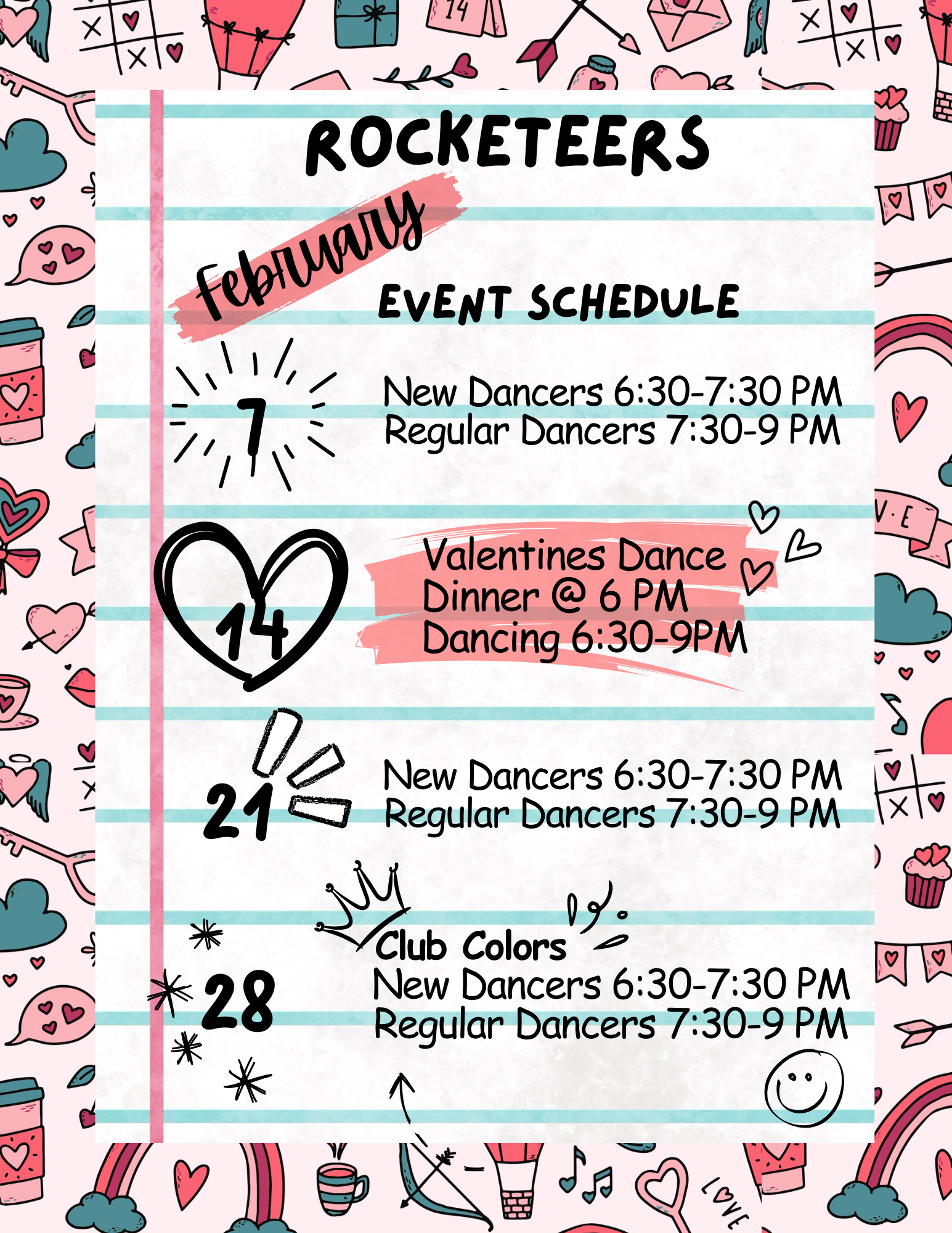 Rocketeers - February Schedule