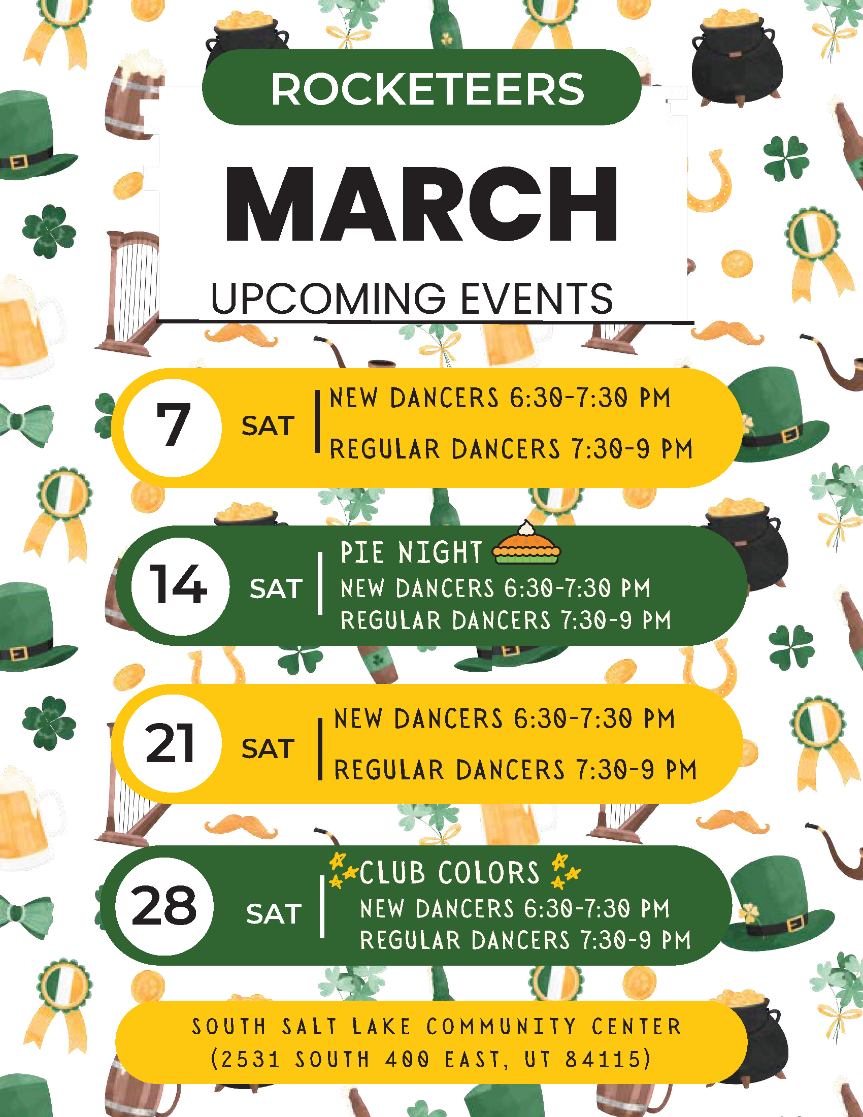 Rocketeers - March Calendar