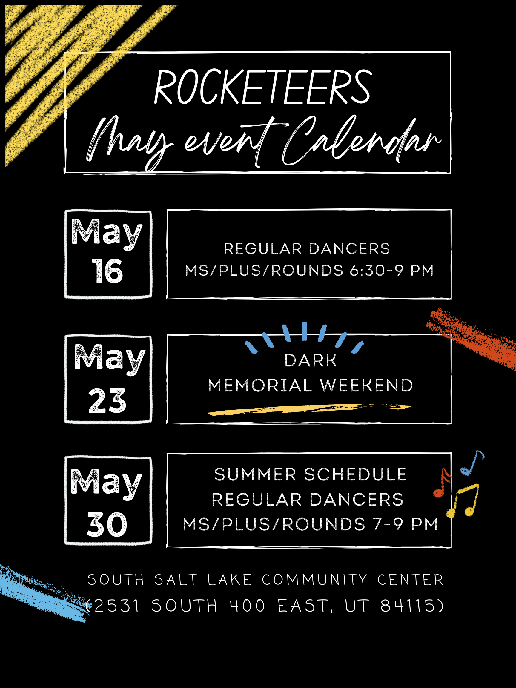 Rocketeers - May Calendar