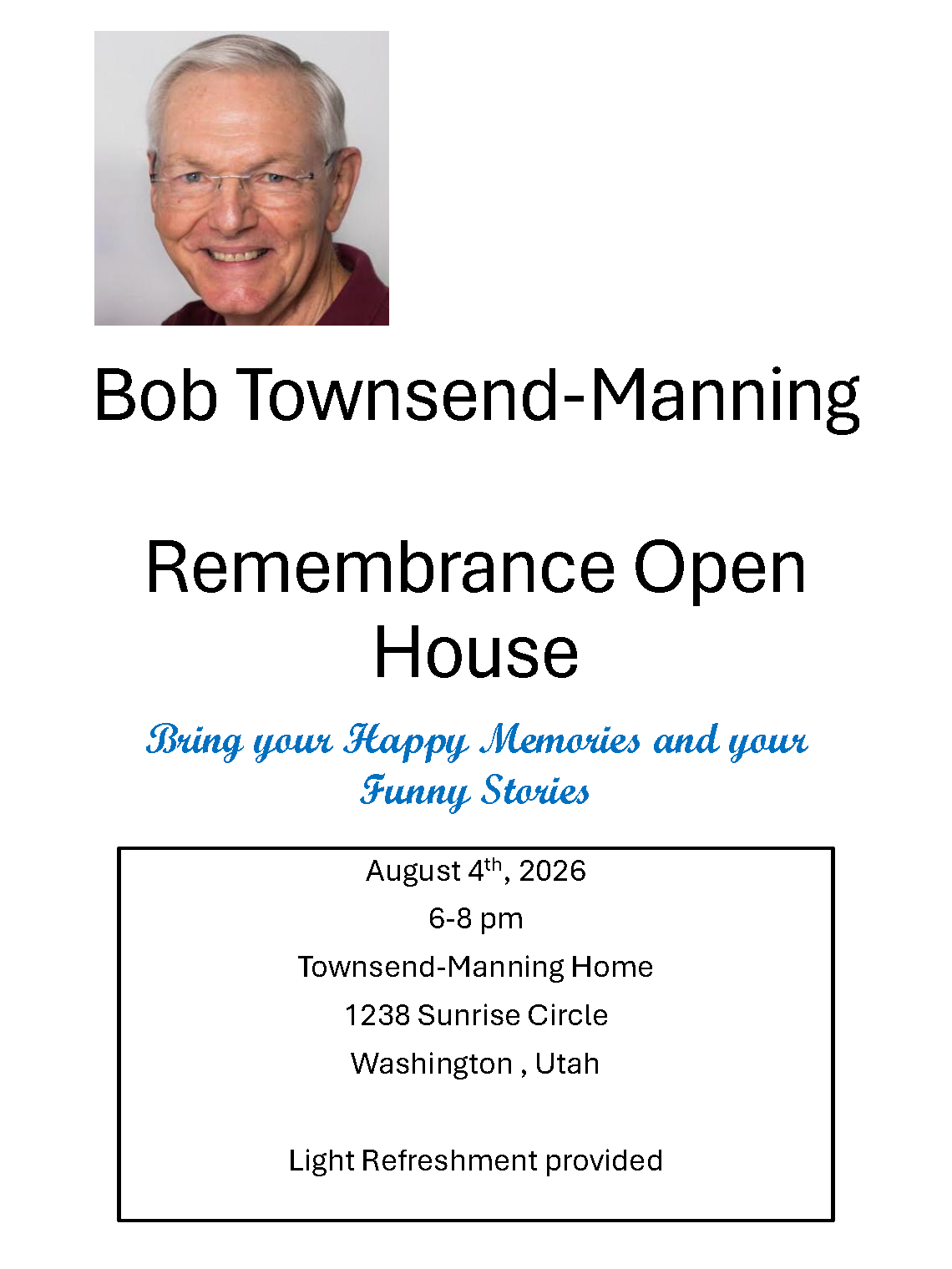 Remembrance Open House - Bob Townsend-Manning